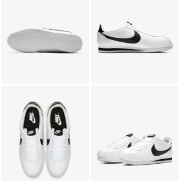 nike cortez white with black swoosh